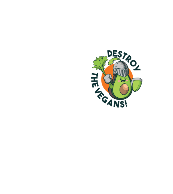 Destroy the Vegans - tricou amuzant războinic Avocado model galben neon pe tricou