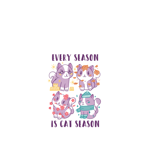 Every Season is Cat Season model alb pe tricou