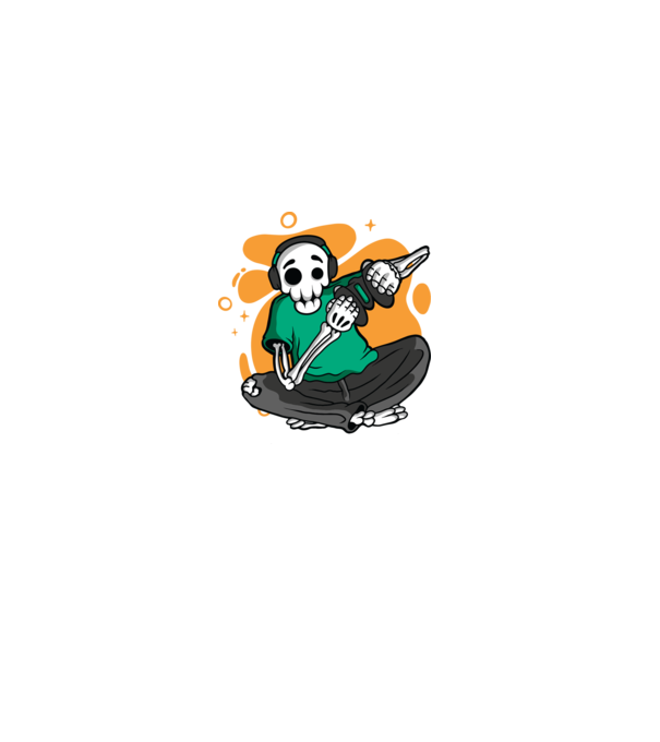 Schelet Gamer model negru pe tricou