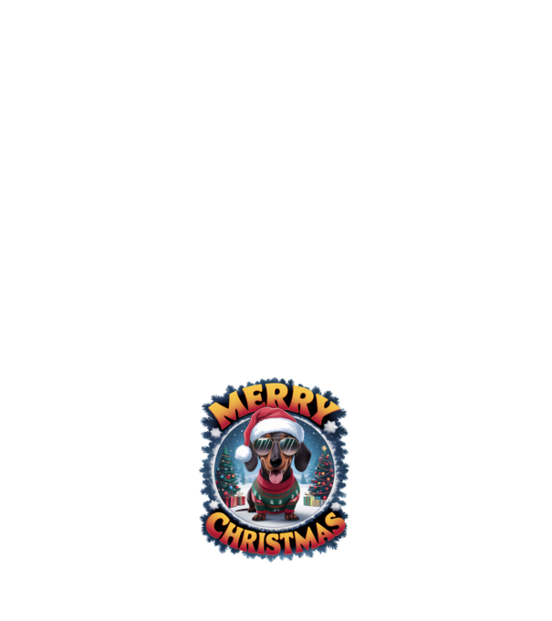 Merry Christmas Teckel model negru pe tricou