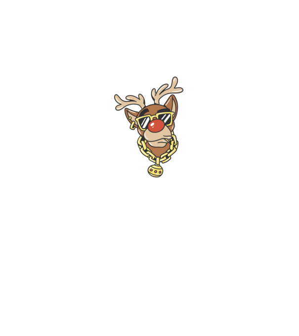 Gangster Reindeer model alb pe tricou