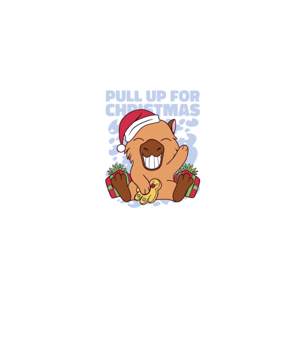 Pull up for christmas Capybara model alb/roșu pe tricou