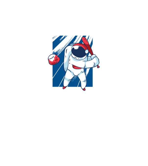 Baseball Astronaut model negru pe tricou