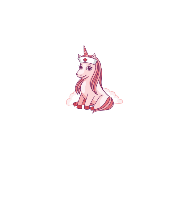 Îngrijitor unicorn model alb pe tricou