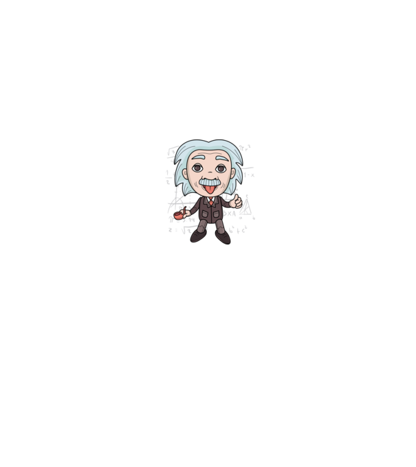 Caricatură Einstein model negru pe tricou