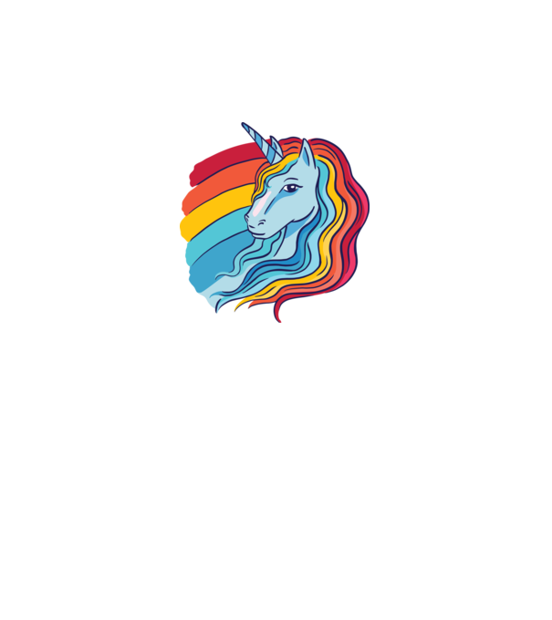 Unicorn cu Curcubeu model albastru închis pe tricou