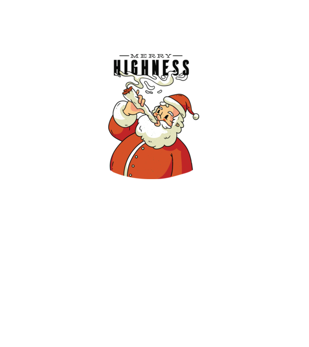 Merry Highness Mikulás fumează iarbă model albastru închis pe tricou