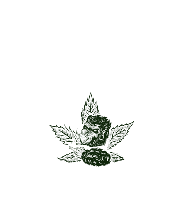 GORILĂ cannabis model alb pe tricou