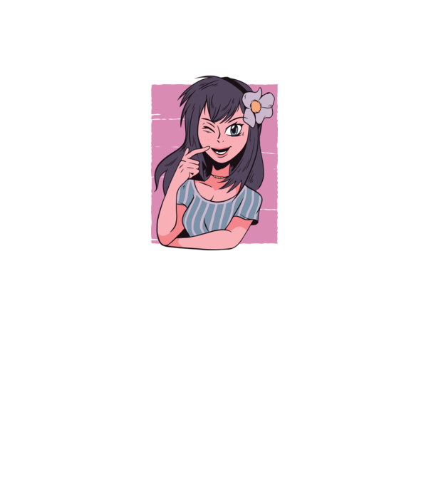 Fată Anime model gri închis pe tricou