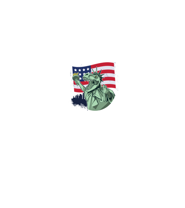 Ziua Independenței americane 4 iulie T-rex model alb pe tricou