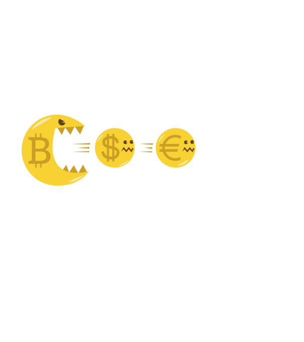 Bitcoin Pacman model negru pe tricou