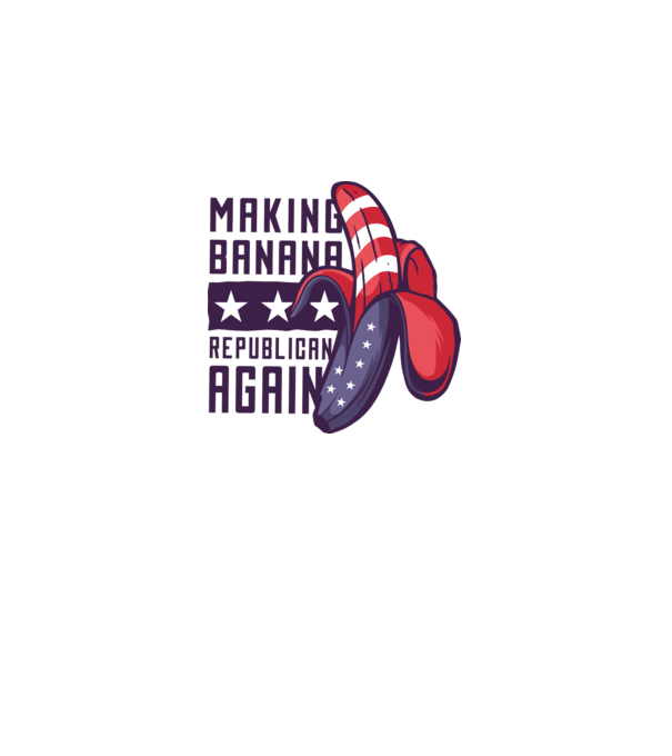 Make Banana Republican Again model alb pe tricou