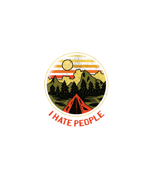 Urăsc oamenii tricou de camping model negru pe tricou