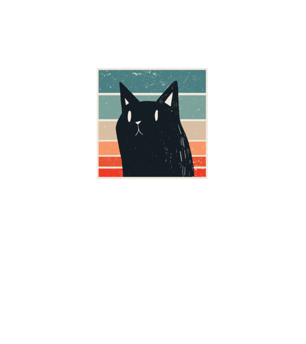 Pisică retro model negru pe tricou