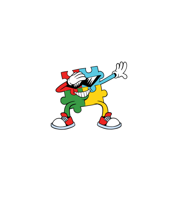Autist DAB Puzzle model negru pe tricou