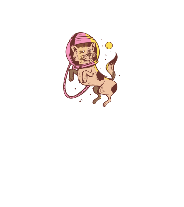 Câine Astronaut model gri închis pe tricou