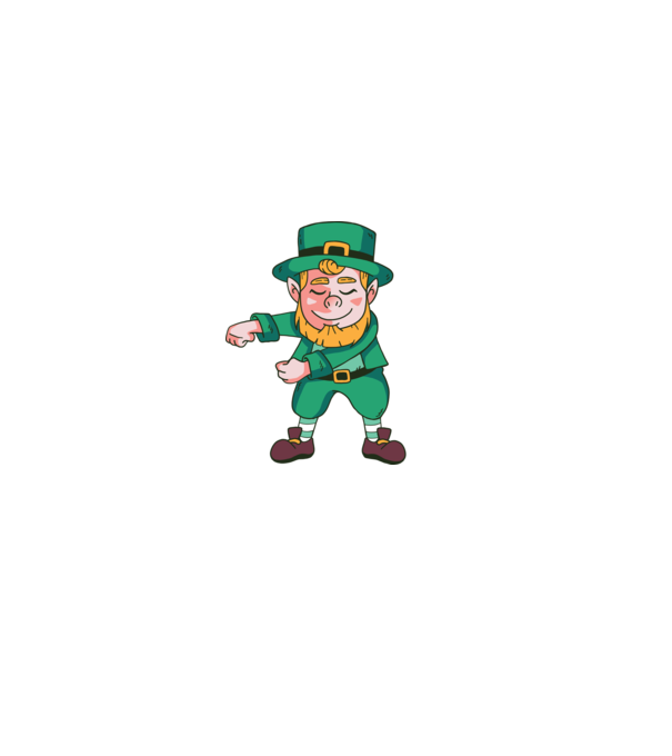 Leprechaun Floss - St. Patrick DAB dans model verde pe tricou