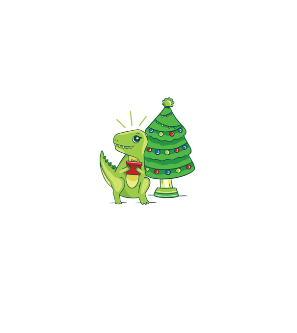 T-rex de Crăciun model alb pe tricou