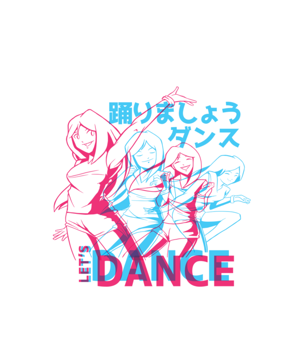 Anime Dance model alb pe tricou