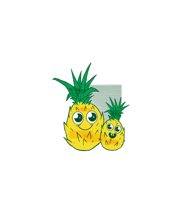 Familie Ananas model turcoaz pe tricou