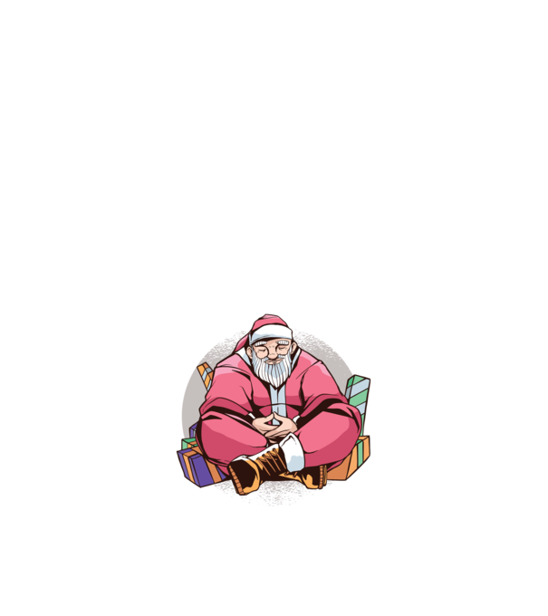 Tricou de Crăciun Moș Crăciun meditație model negru pe tricou