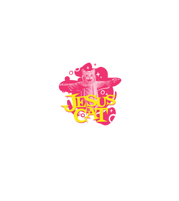 Jesus Cat model negru pe tricou