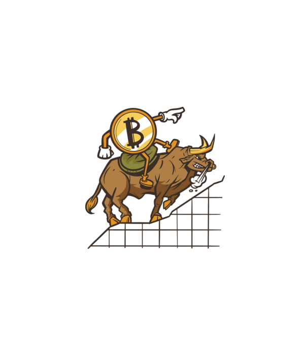 Taur Bitcoin model gri pe tricou