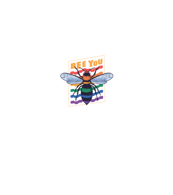 Bee You Pride model negru pe tricou
