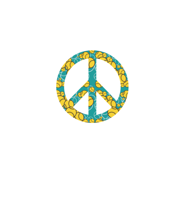 Simbol Baseball Peace model negru pe tricou
