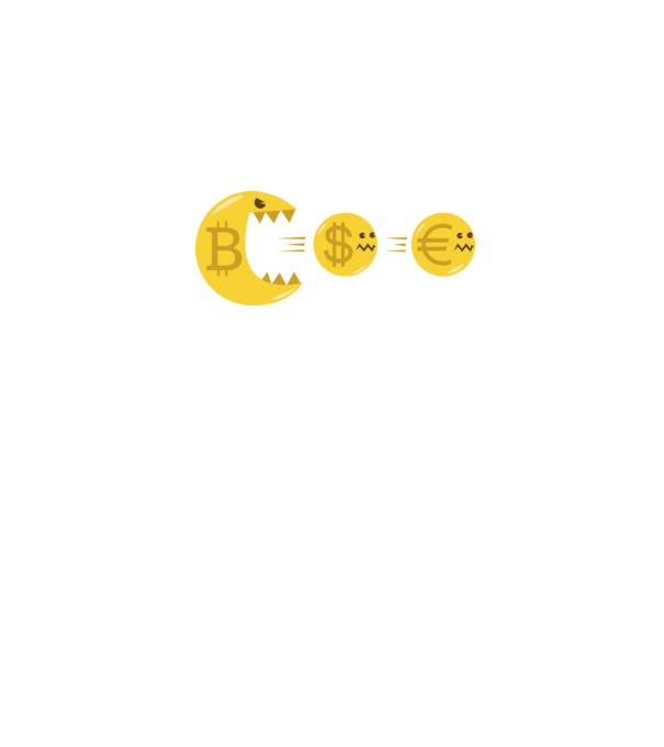 Bitcoin Pacman model negru pe tricou