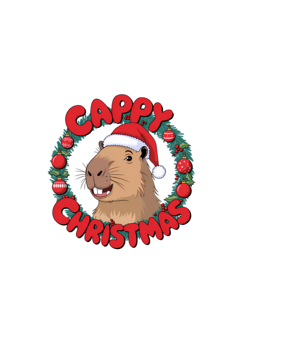 Cappy Christmas 1 model alb pe tricou