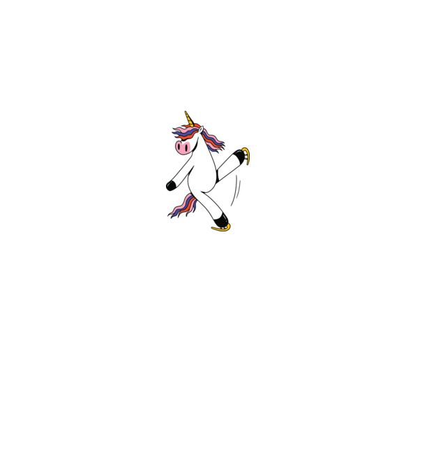 Unicorn cu Patine model roz pe tricou