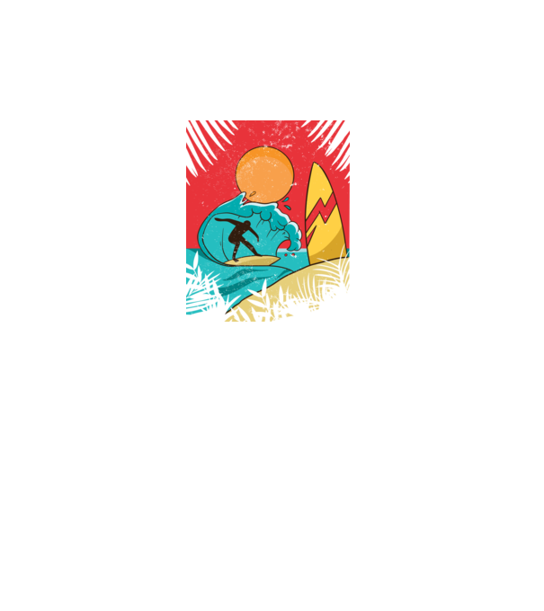Afiș Surf model turcoaz pe tricou