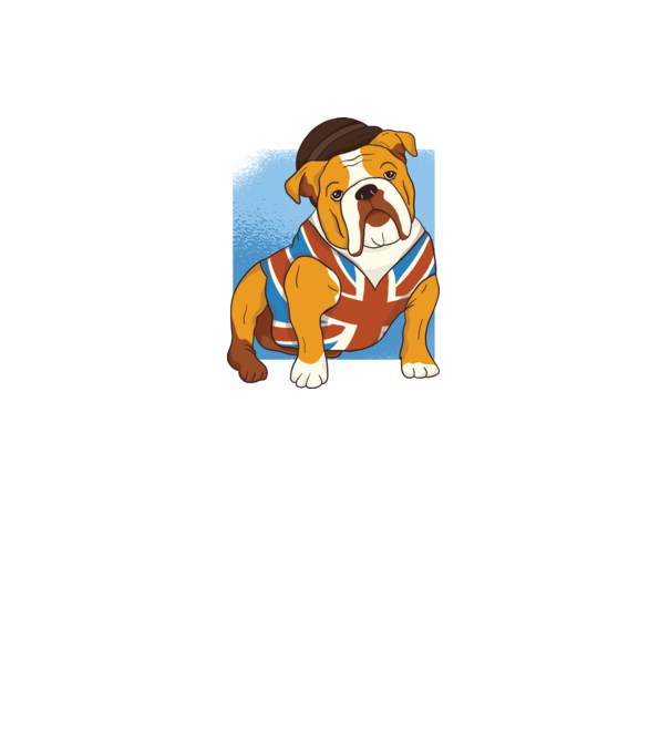 Bulldog englezesc model negru pe tricou