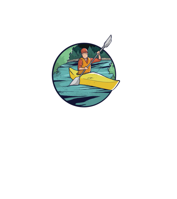 Caiac-canoe model negru pe tricou