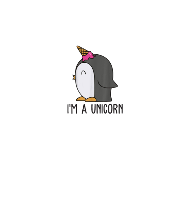 'I''m a unicorn - penguin' model alb pe tricou