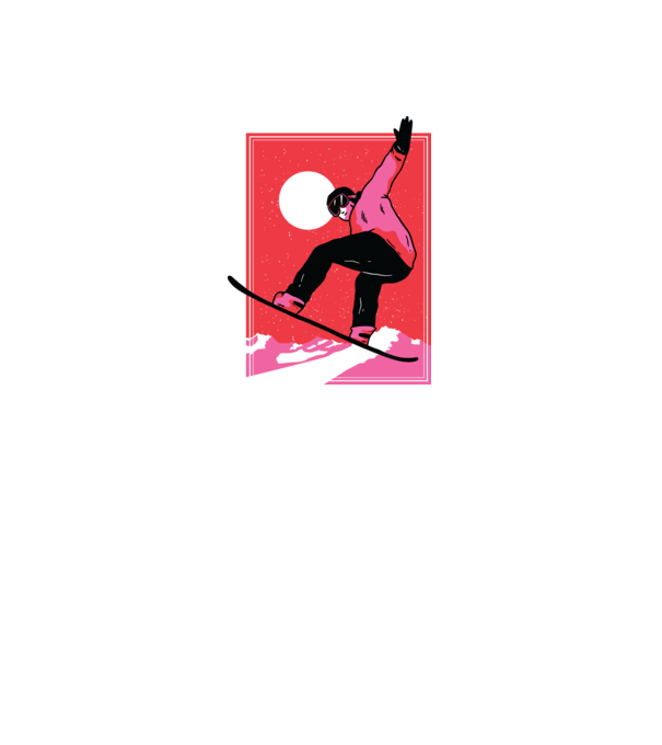 Snowboard poster model albastru închis pe tricou