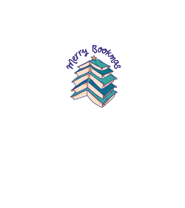 Merry Bookmas Crăciun cu cărți model alb pe tricou