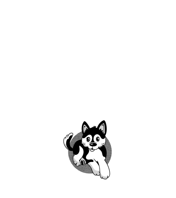 Câine Pomsky model negru pe tricou