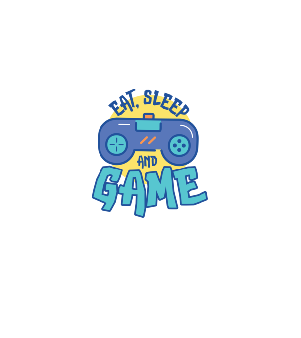 Eat Sleep and Game model alb pe tricou
