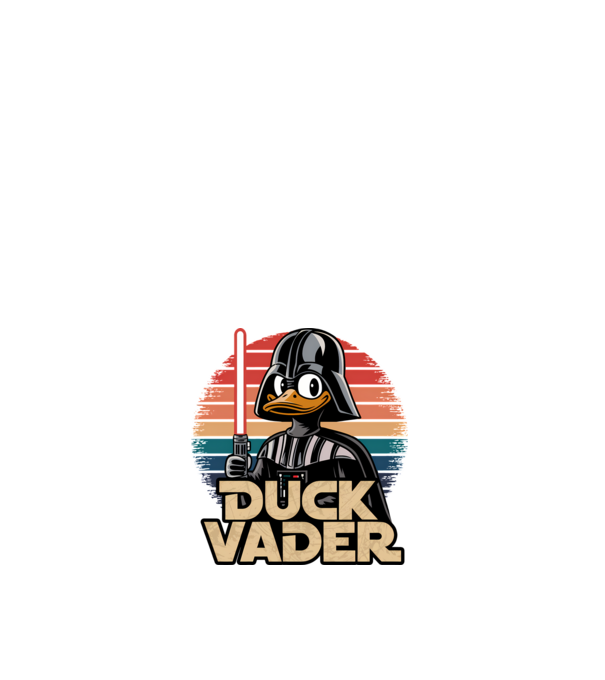 Duck Vader model alb pe tricou