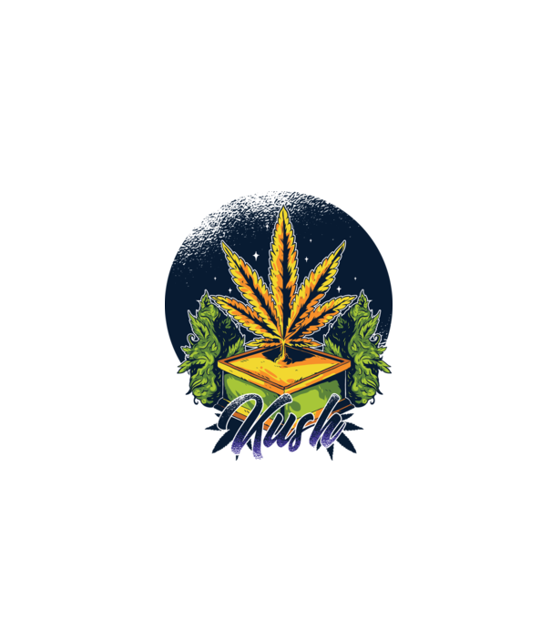 Marijuana Kush model albastru închis pe tricou