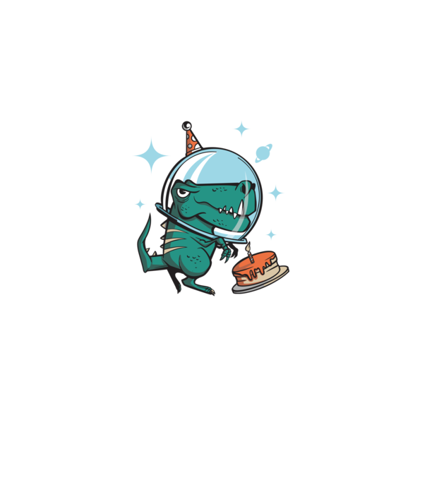 Astronaut T-rex Ziua de naștere model negru pe tricou