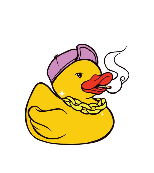 rățușcă de cauciuc Smoker model alb pe tricou