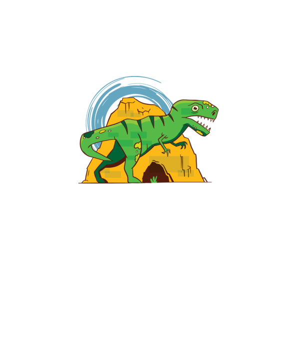 Dinozaur T-rex model turcoaz pe tricou
