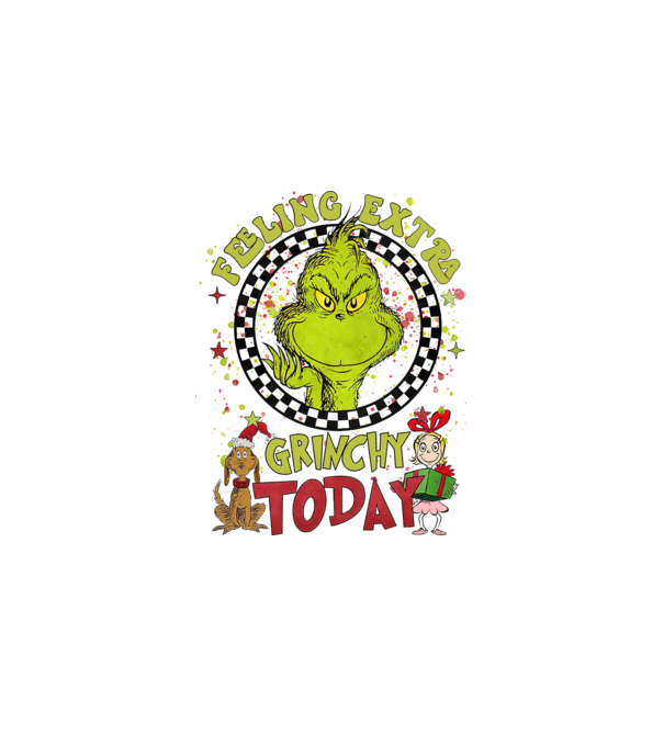 Feeling extra Grinchy today - Grinch model alb pe tricou