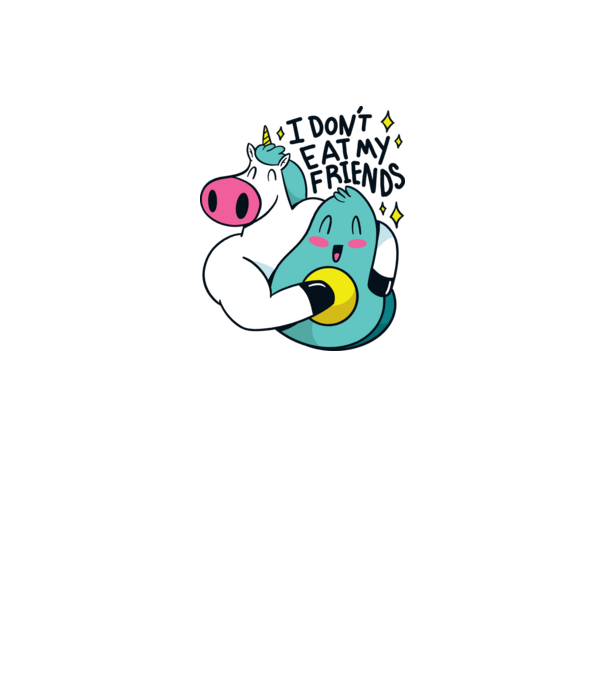 Unicorn Avocado Prietenie model gri închis pe tricou