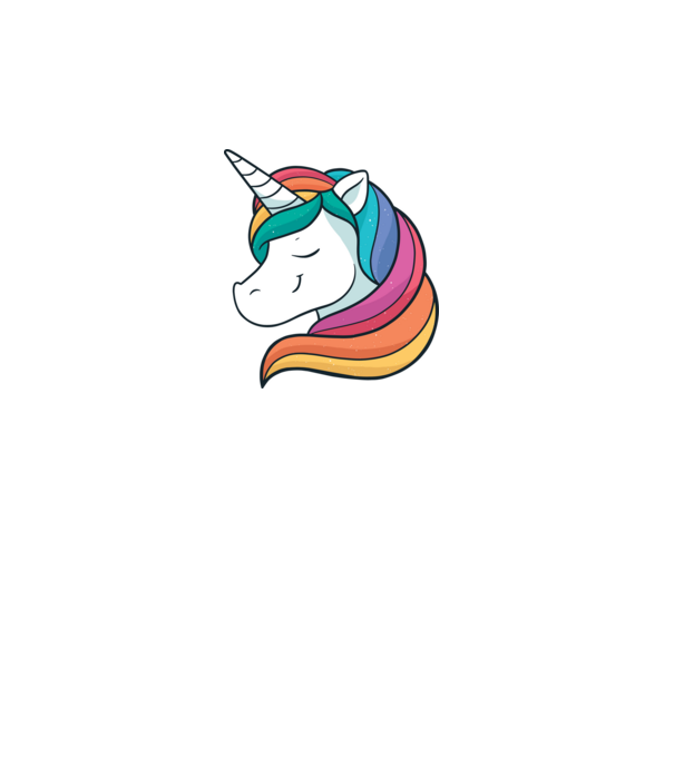 Cap de unicorn model alb pe tricou