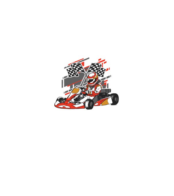 Gokart model negru pe tricou