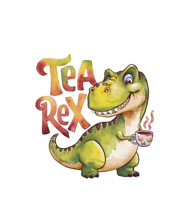 Tea Rex model alb pe tricou